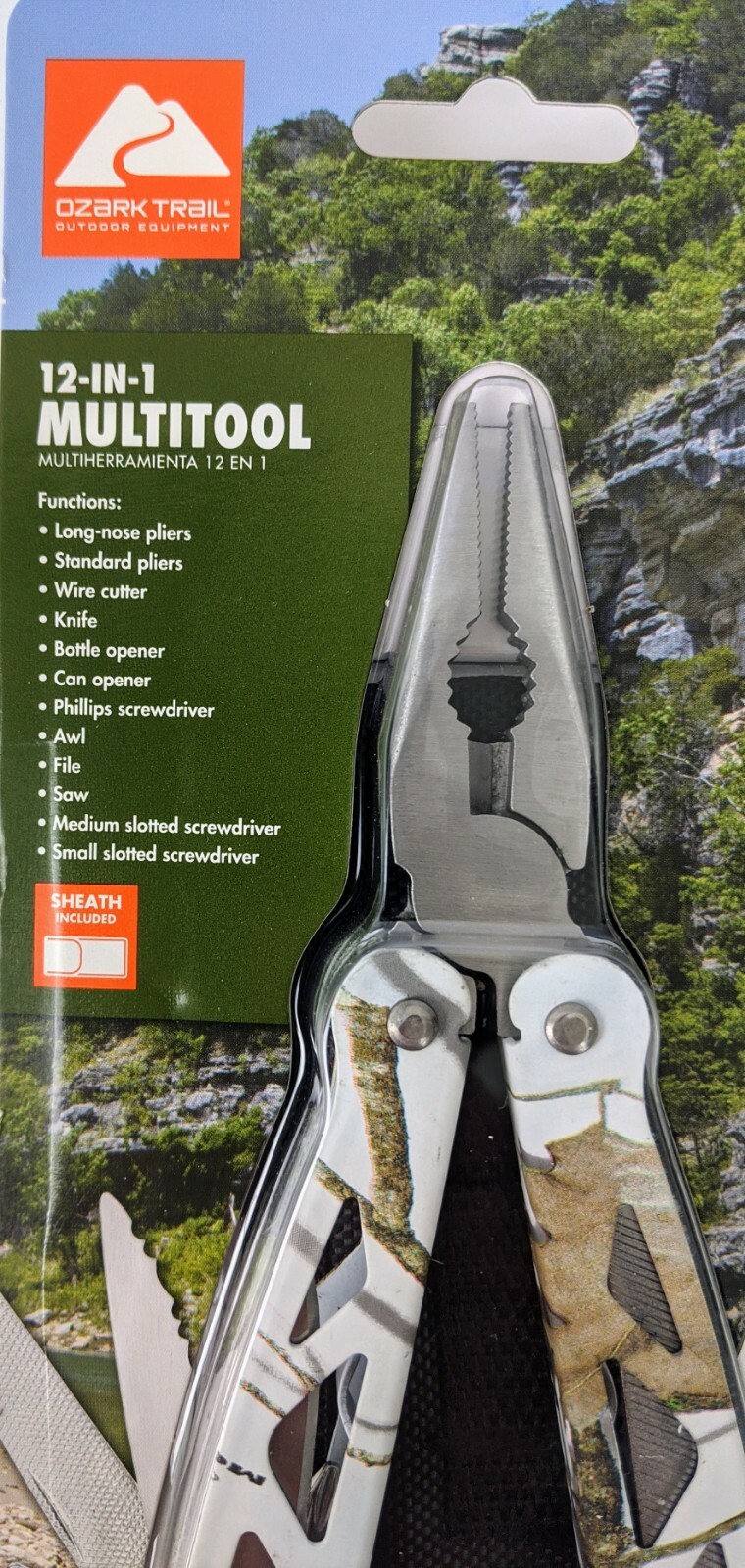 Ozark Trail 12 in 1 Multitool Mossy Oak Water Breakup Pattern New