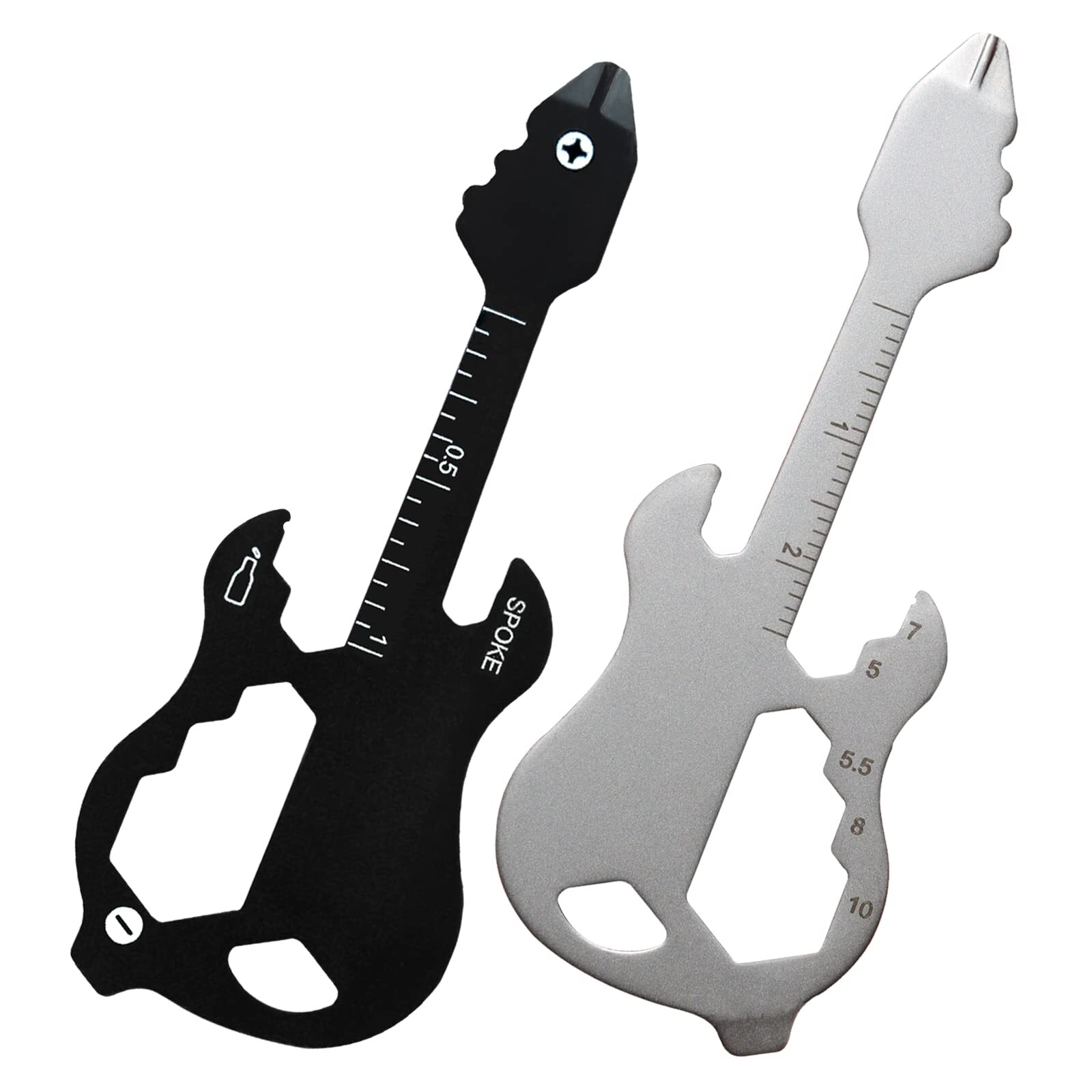 2pcs Guitar Keychain Multitool Pocket Tool Wallet Tool 12 In 1 Bottle Opener Key