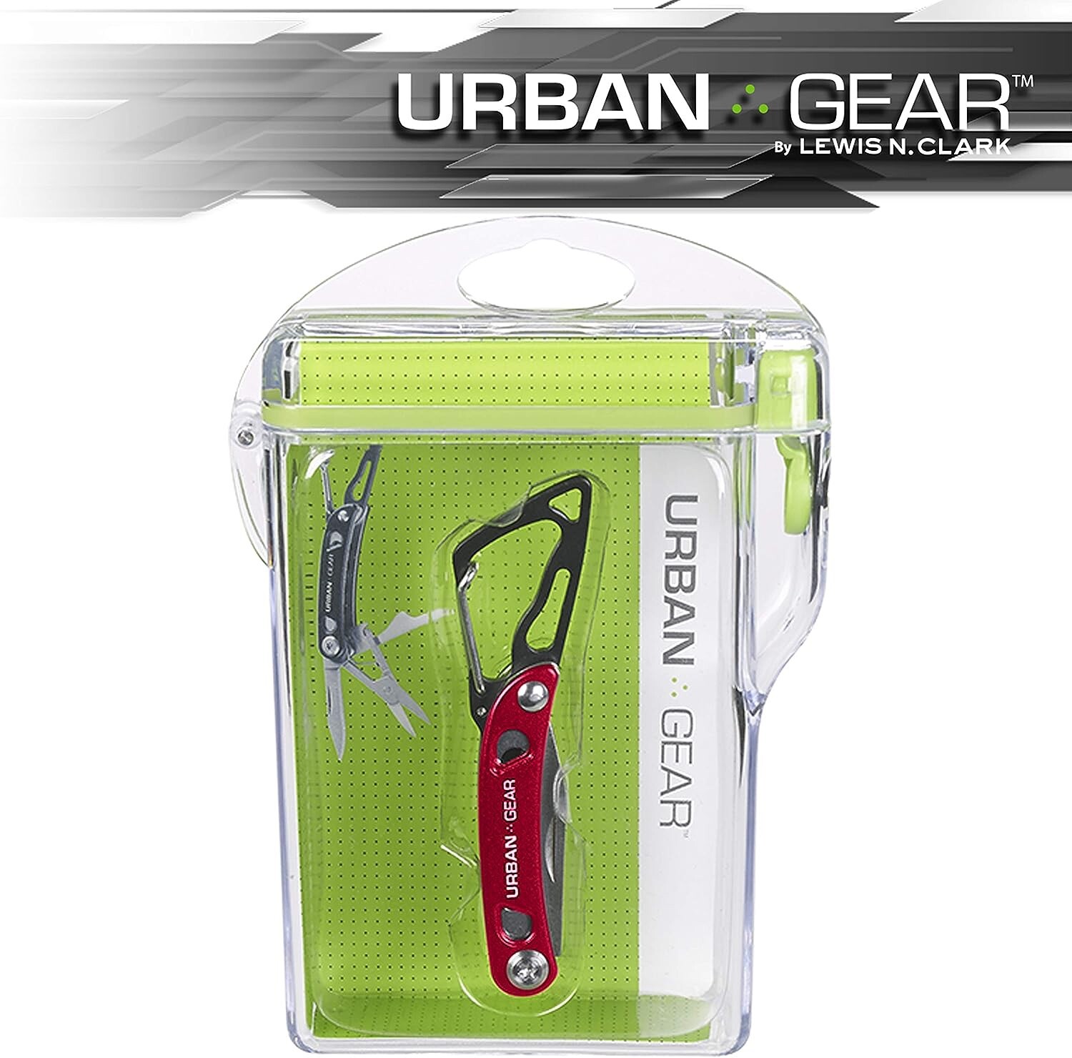 Urban Gear MiniMultitool RED KNIFE PLIERS Aluminum Handle Carabiner New w Case