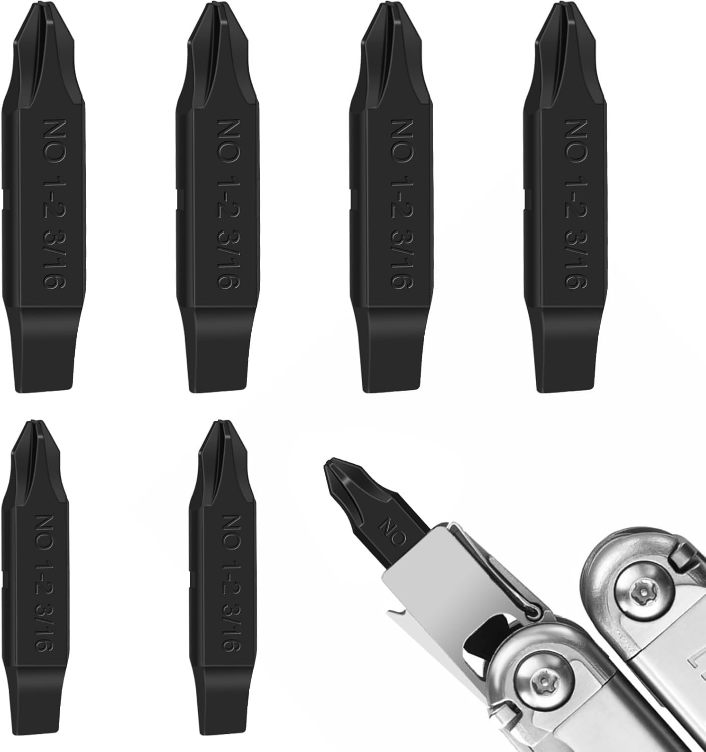 4-Pack Replacement Screwdriver Bits, Designed for Leatherman Multi-Tools, Philli