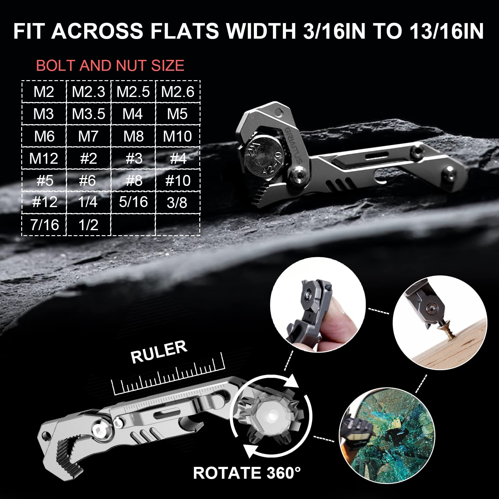 EDC Multitool 7 in 1 with knife, Wrench, Folding Knife, Screwdriver, Bottle O…