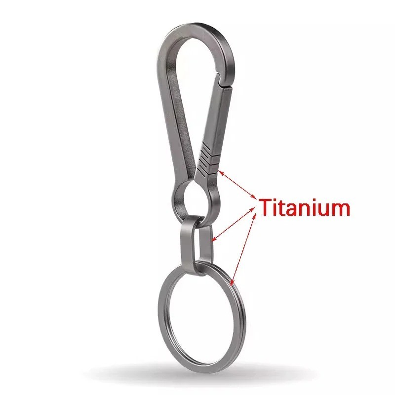 Titanium Carabiner Keychain Hook Key Ring with Bottle Opener EDC Outdoor Tool