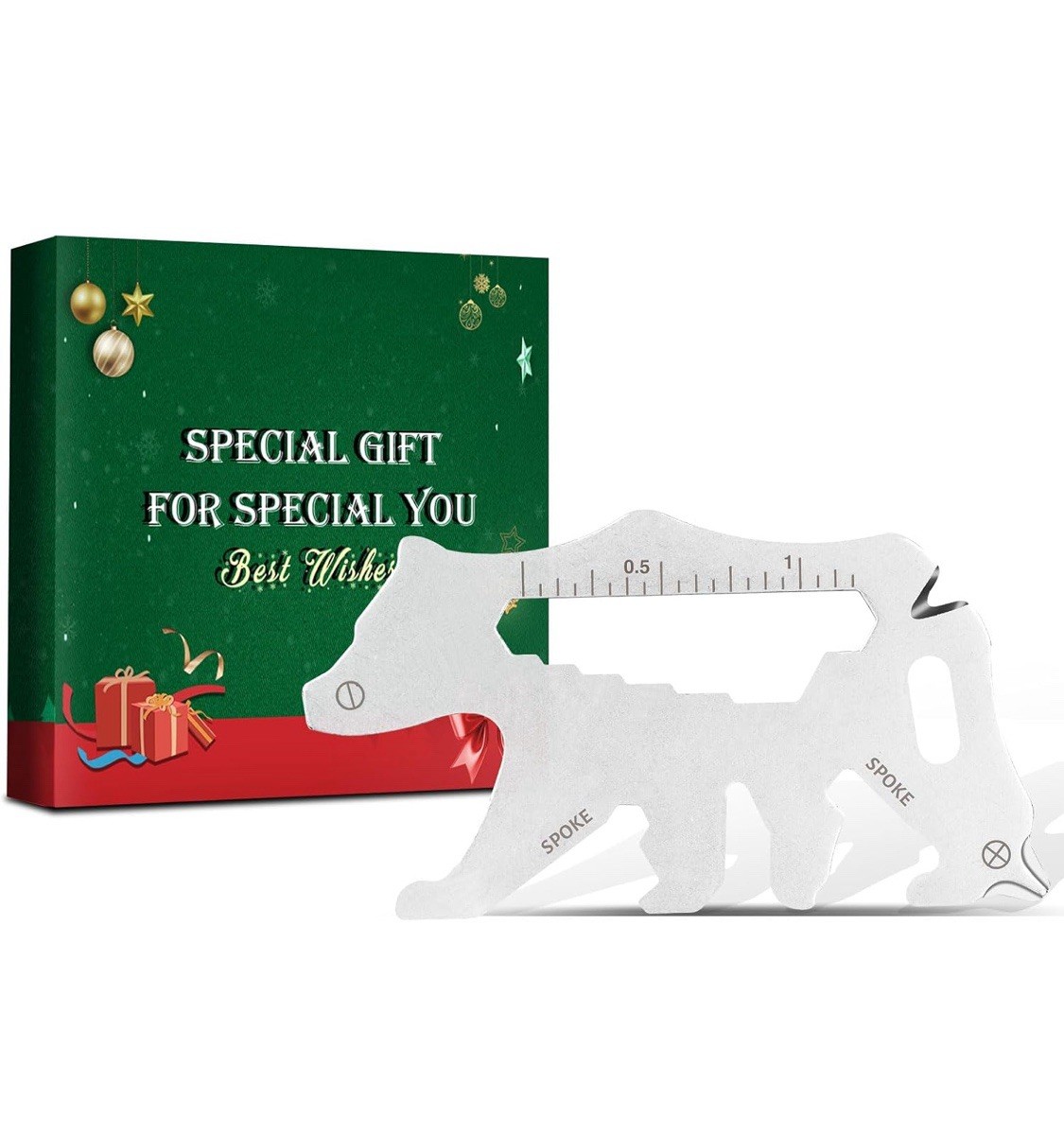 12 in 1 Keychain Multi-tool Bear Christmas Gifts Men Gadget Camping Survival