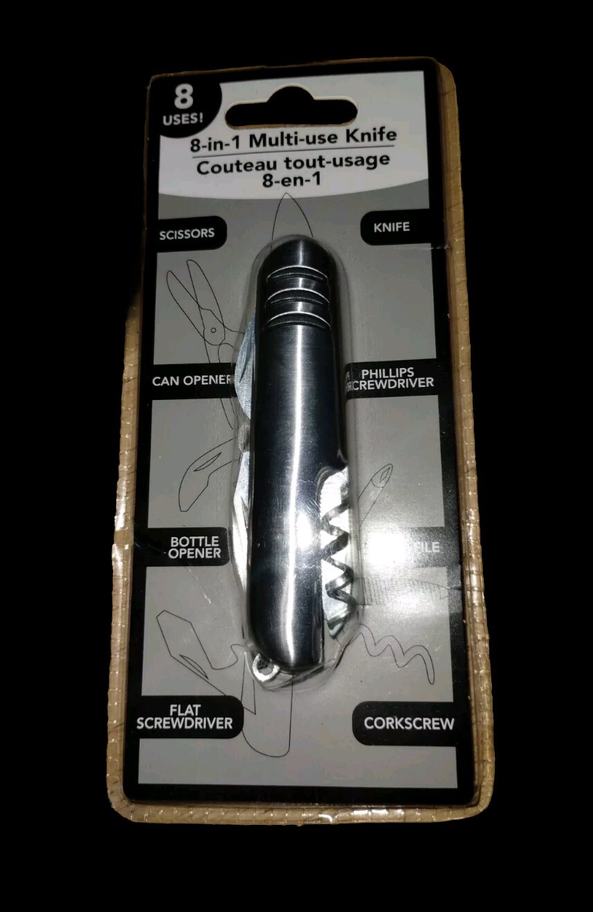8-in-1 Multi Use Knife 8 Uses New Sealed Package