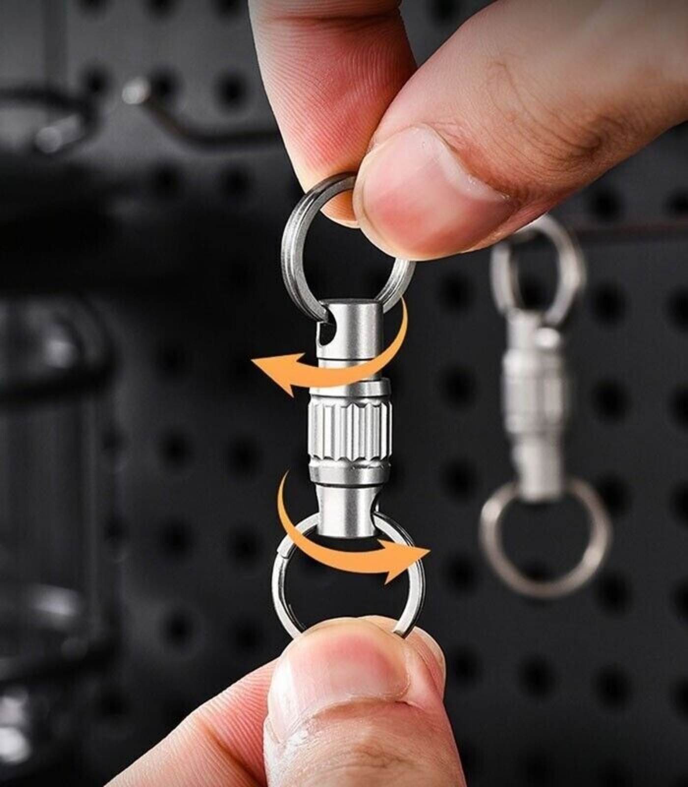 Titanium Quick Release Swivel Keychain EDC Car Key Holder with Double Key Rings