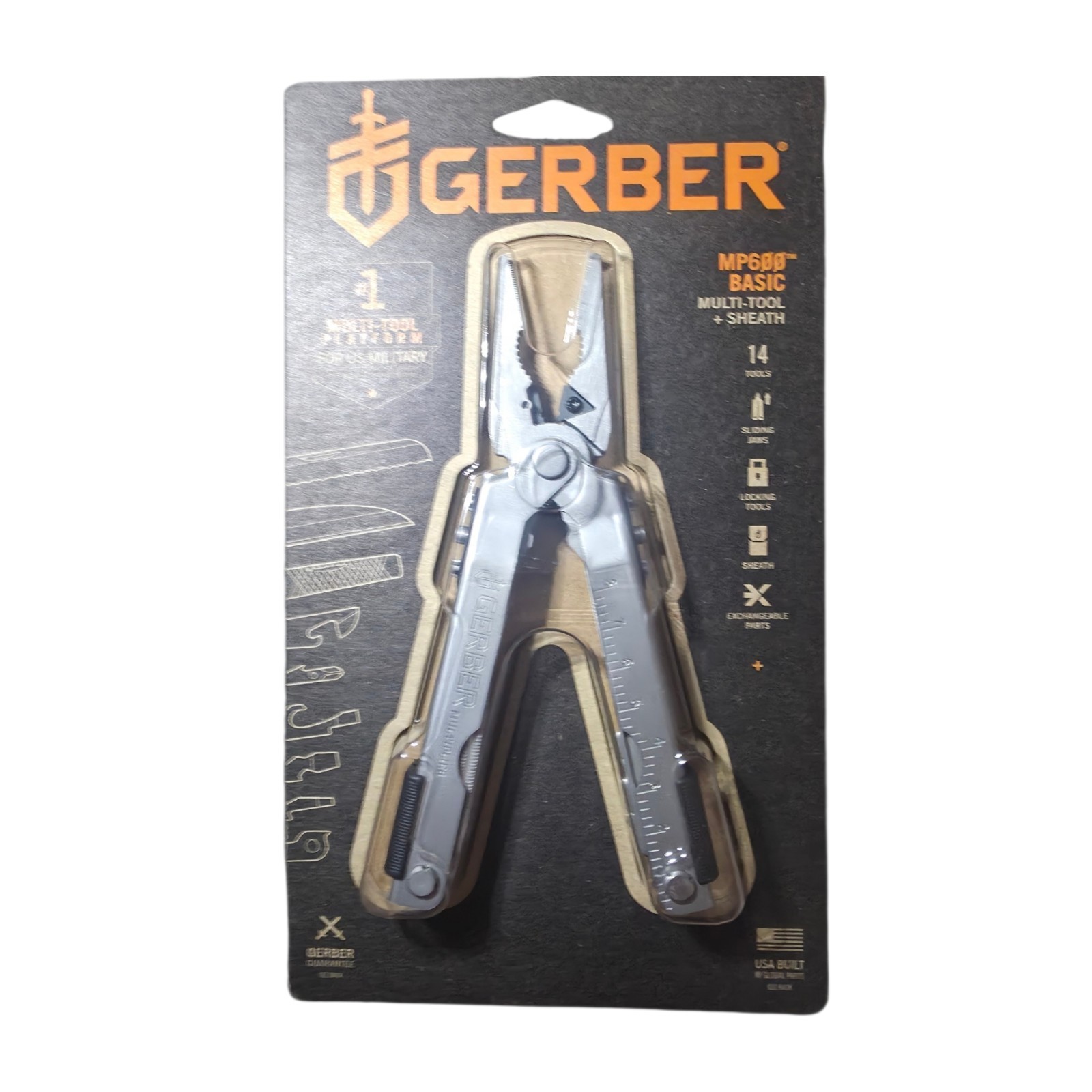 Gerber Gear Multi-Plier 600 Blunt Nose Multitool with 14 Tools – Includes Knife