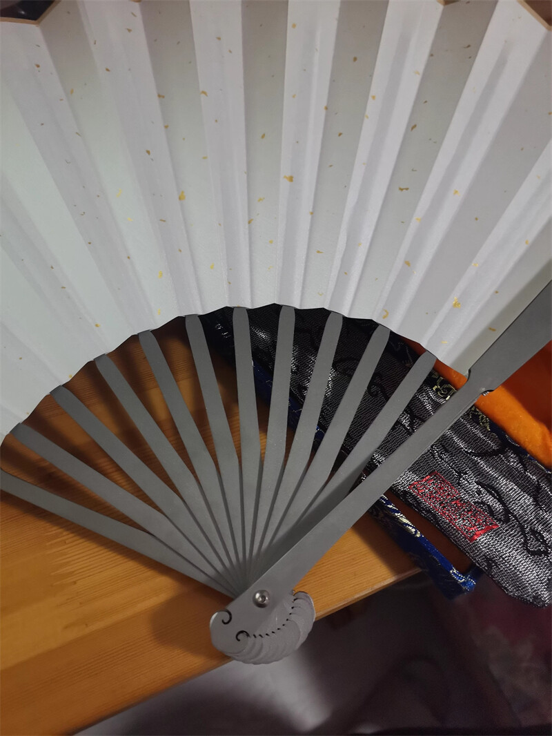 Titanium Alloy Folding Fan Martial Arts Kung Fu Tai Ji Auspicious Clouds