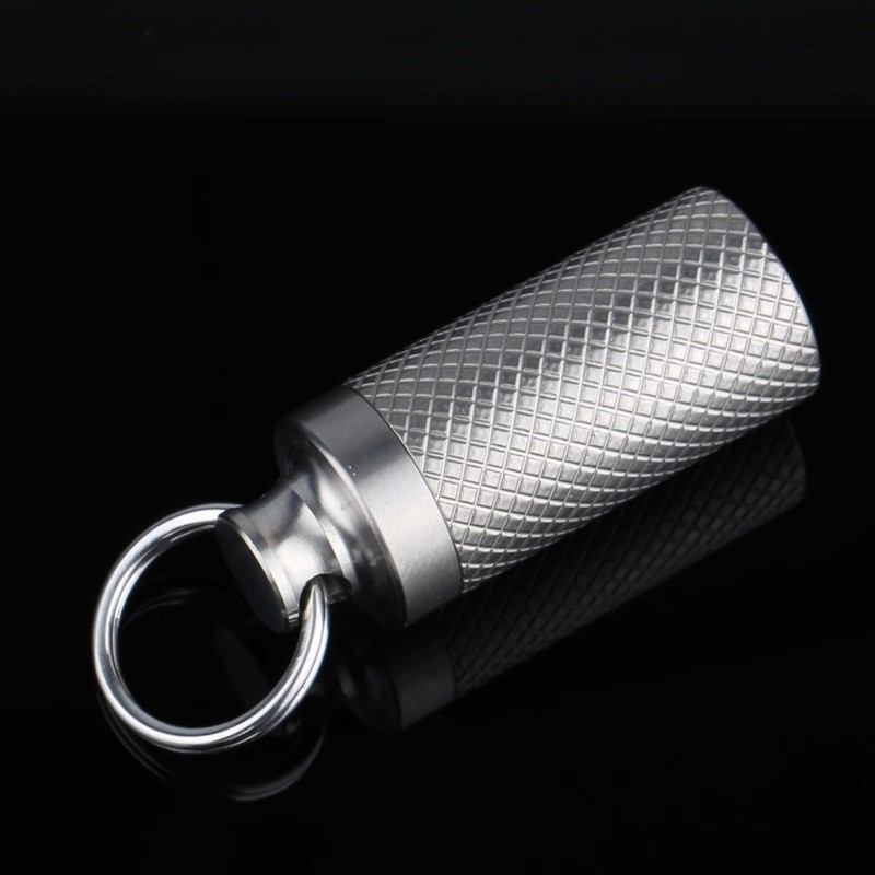 EDC TC4 Titanium Portable Keychain Pill Capsula Case Outdoor Survival Tool F-14T