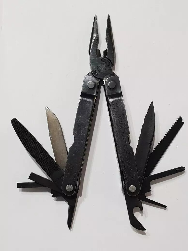 🔥 Leatherman Super Tool BO 1997 Retired Multi Tool Black Pat Pend Very Rare