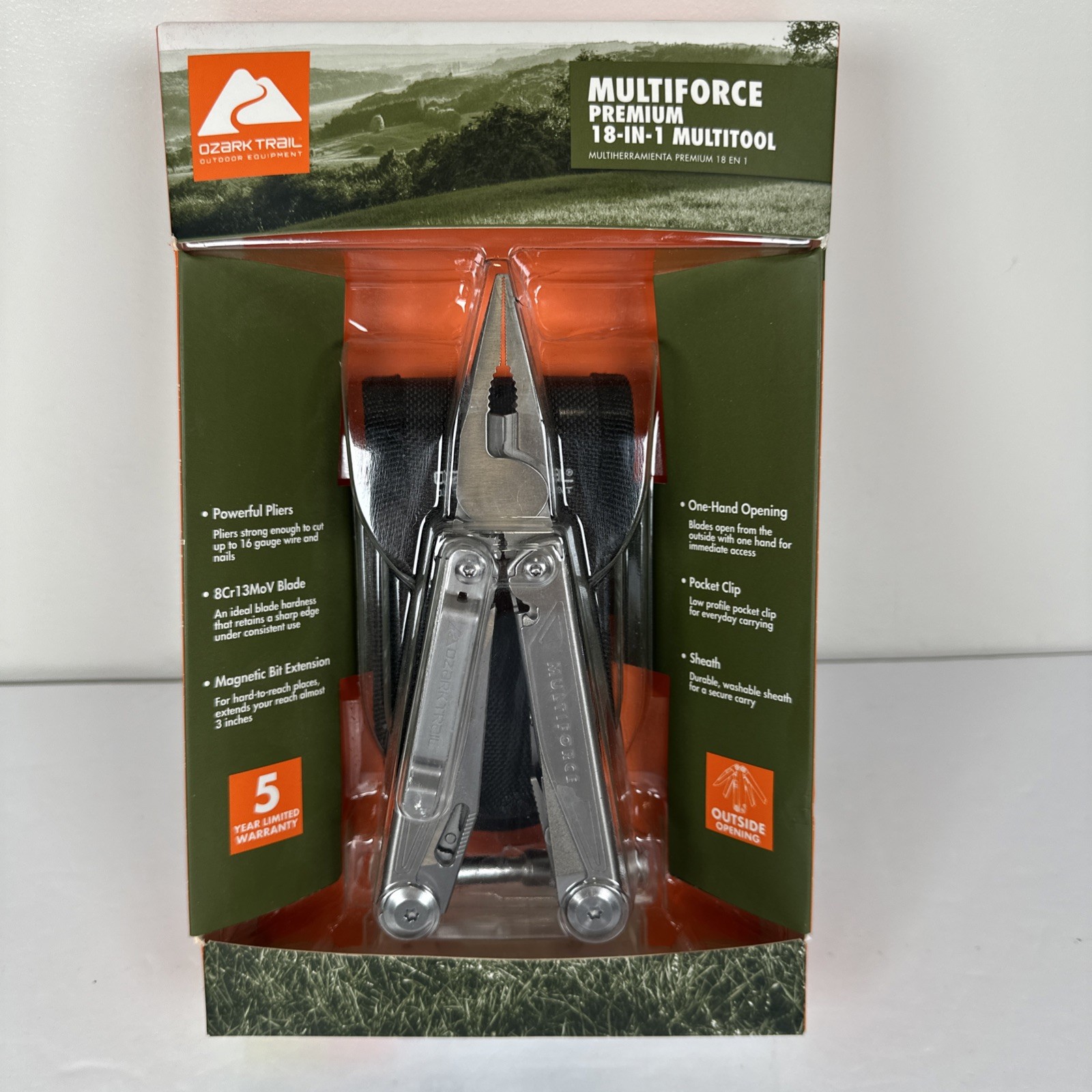 New Ozark Trail Multiforce Premium 18 In 1 Multitool with Sheath