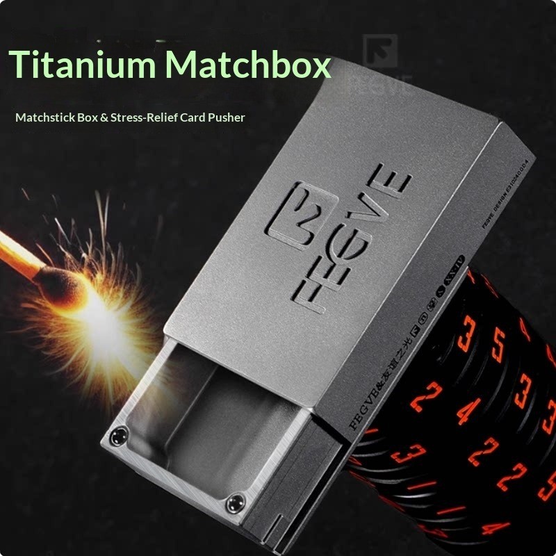 Titanium alloy EDC Storage Box medicine Box Outdoor Matchbox Mechanical slider