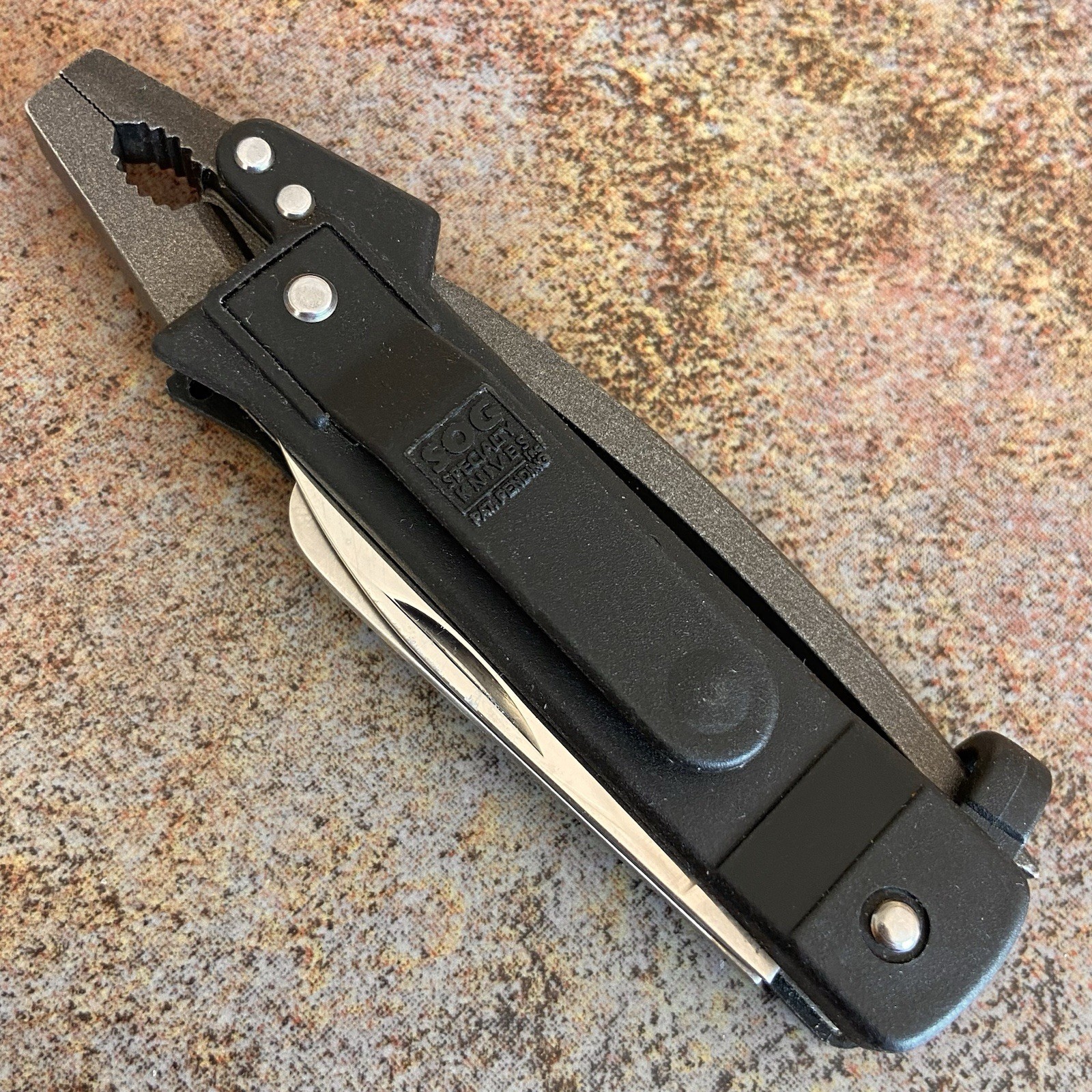 SOG Micro Tool Clip Multi Tool Knife Black Seki Japan Original Vintage 1990s