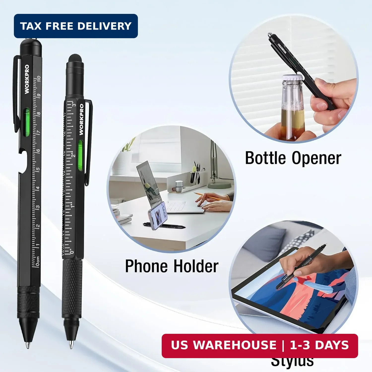 WORKPRO Father’s Day Gifts for Men, 9 Functions Multi-tool Pen Set, Birthday Gif