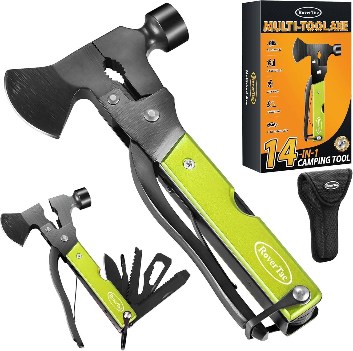14-in-1 Multi-Function Camping Axe — Camping Gear with Sheath