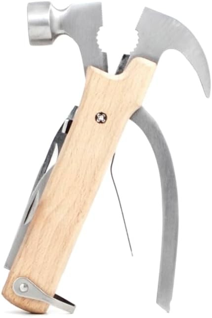 10 in 1 Pocket Compact EDC Gear Equipment Stainless Steel Multi-Tool White Wood