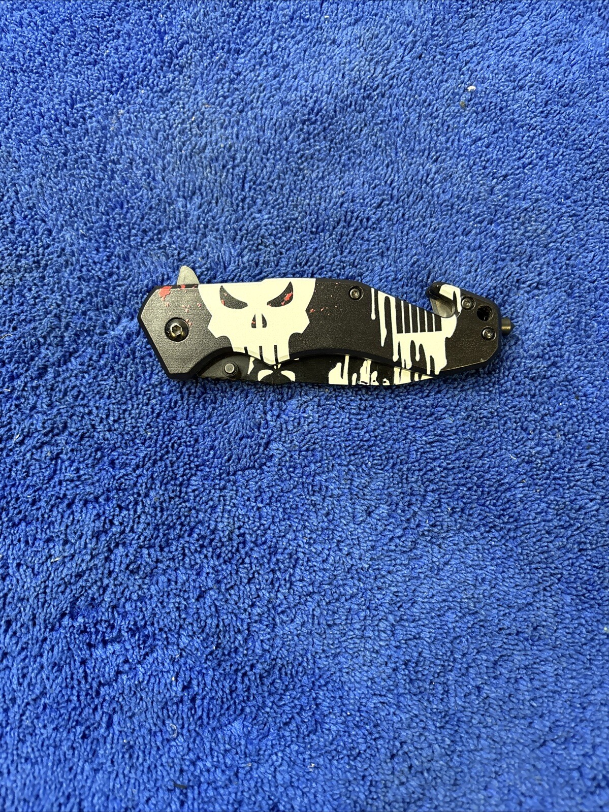 8.5″ Spring Assisted Pocket Knife Tactical Folding Knives Skull Black Tactic