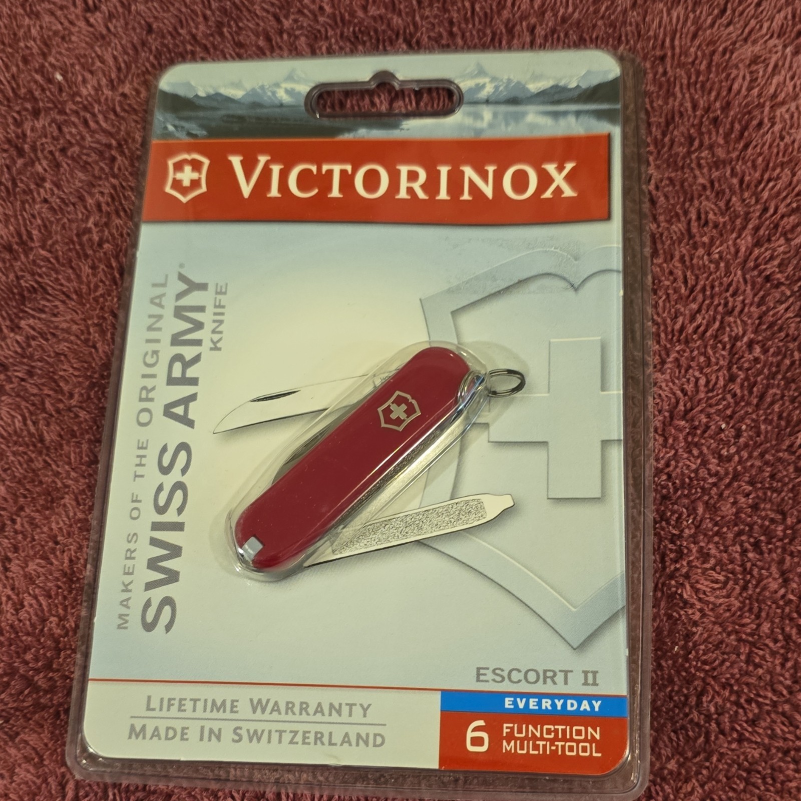 Victorinox Escort II Red 6-Tool Swiss Army Knife 2.05in Plain SS Blade