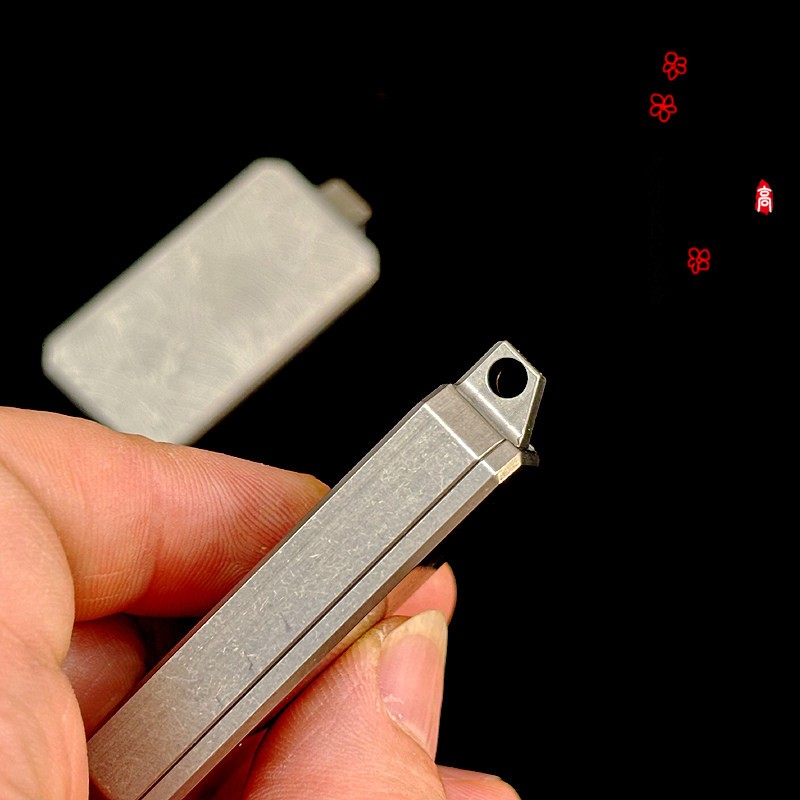 Titanium Alloy EDC Dog Tag Necklace Storage Box Mechanical Slider Fidget Toy