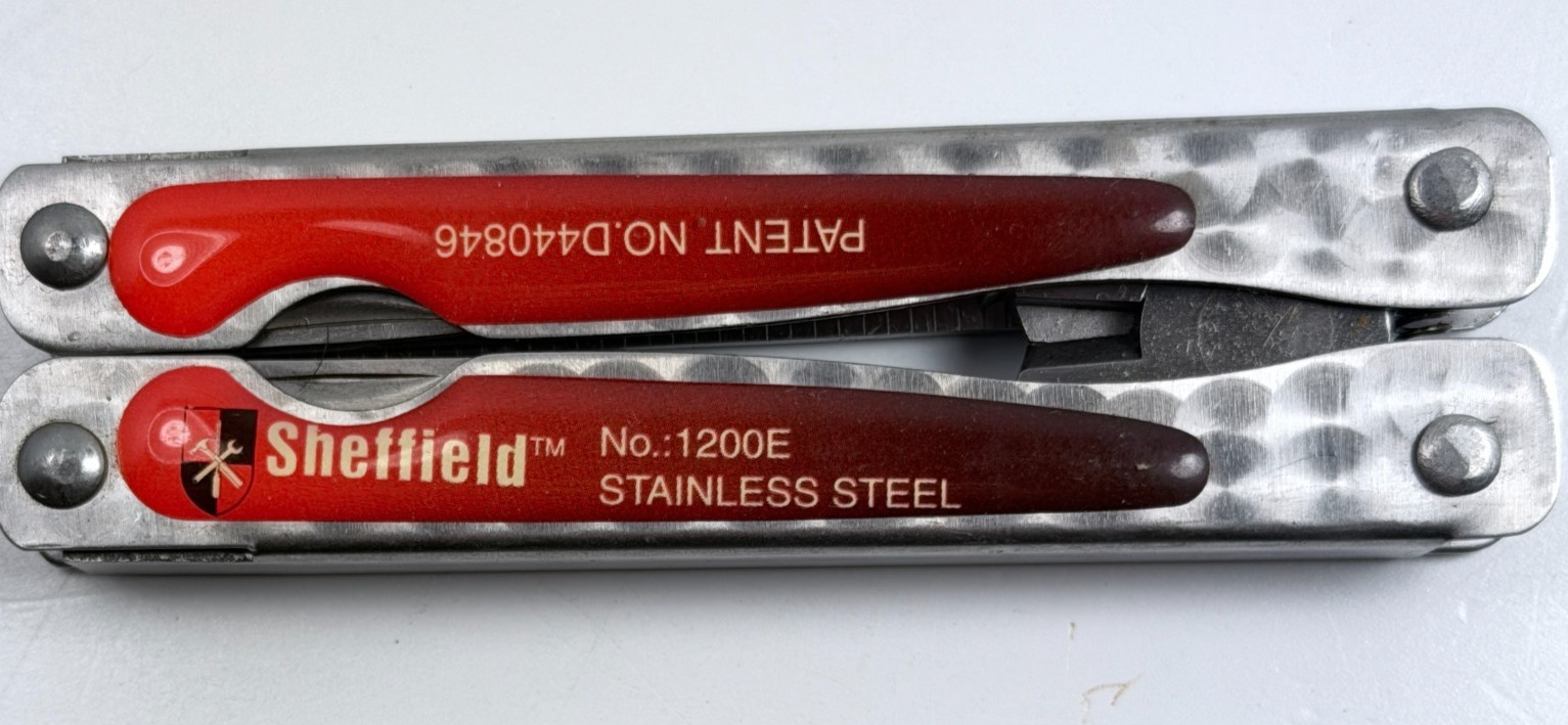 Sheffield Multi Tool Set w/ Flashlight AA Batteries & Carry Pouch Kit