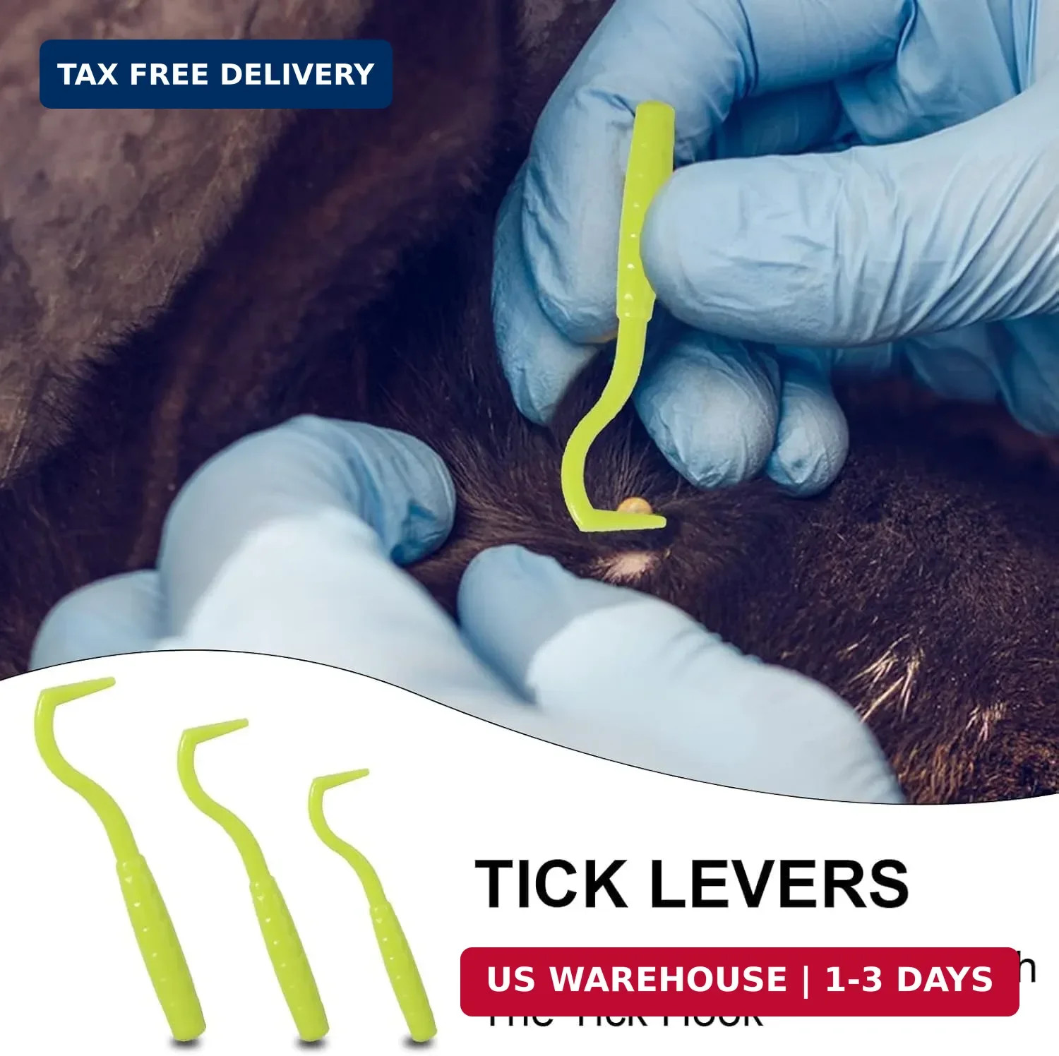 Tick Removal Tool 8 in 1 with Storage Box, Tick Tweezers, Flea Comb, Magnifying