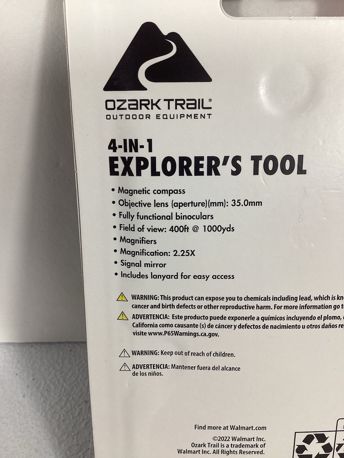 Ozark Trail 4 in 1 Explorers Tool Magnetic Compass Binoculars Signal Magnifiers