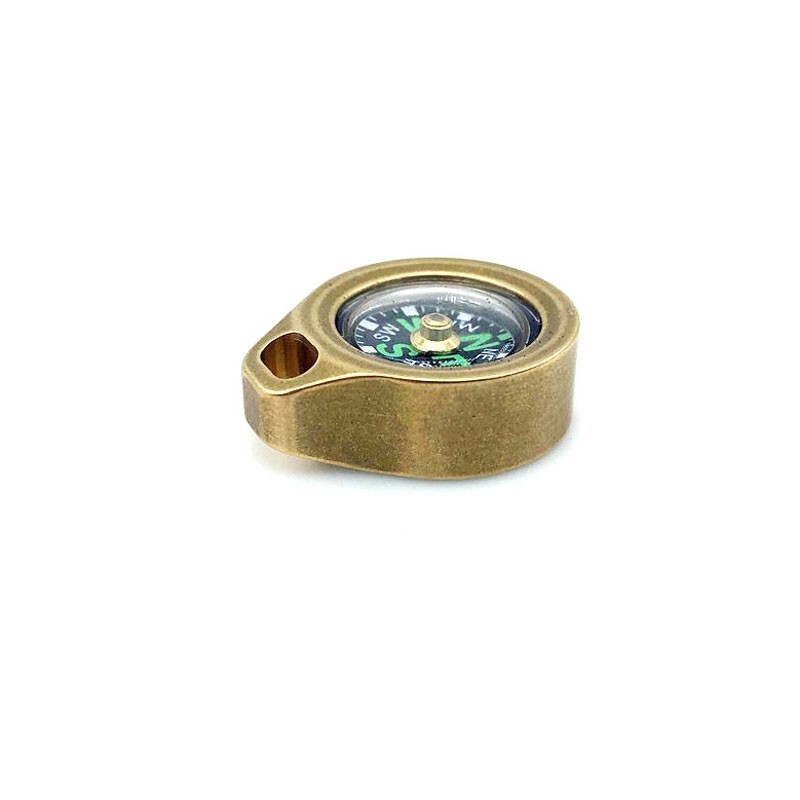 Portable Brass Compass for Outdoor Camping Travel EDC Tool Necklace Pendant DIY
