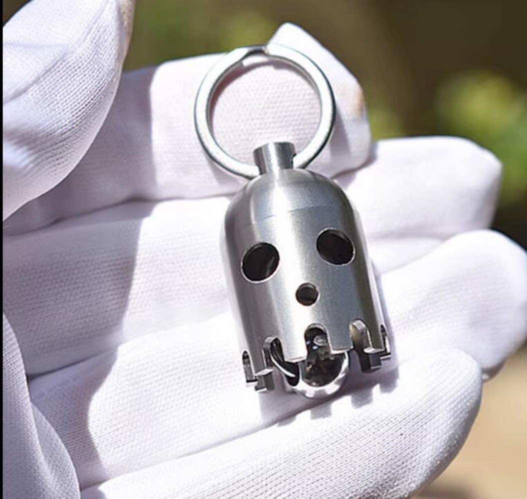 EDC 1 PC Small Stainless Steel Bell Wind Chime Rope Bead Penant Keychain Pendant