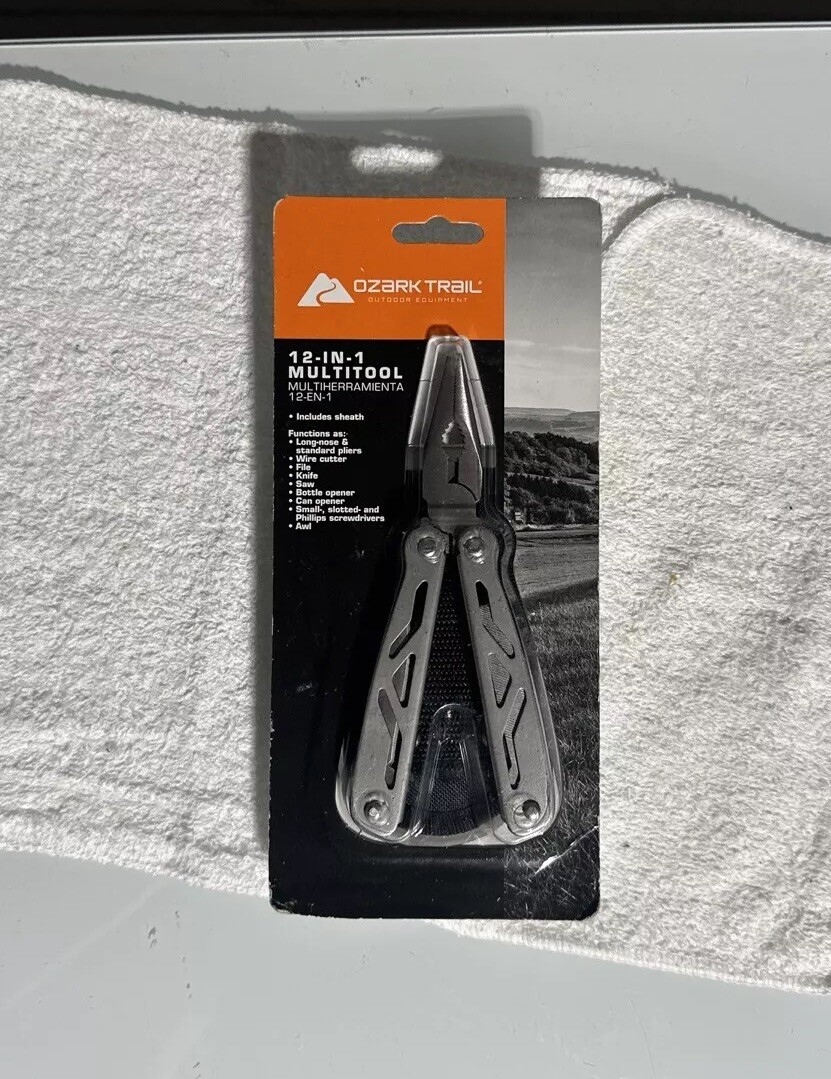 Ozark Trail 12-In-1 Multi-Tool with Sheath Hiking Outdoors Pocket Knife Camping