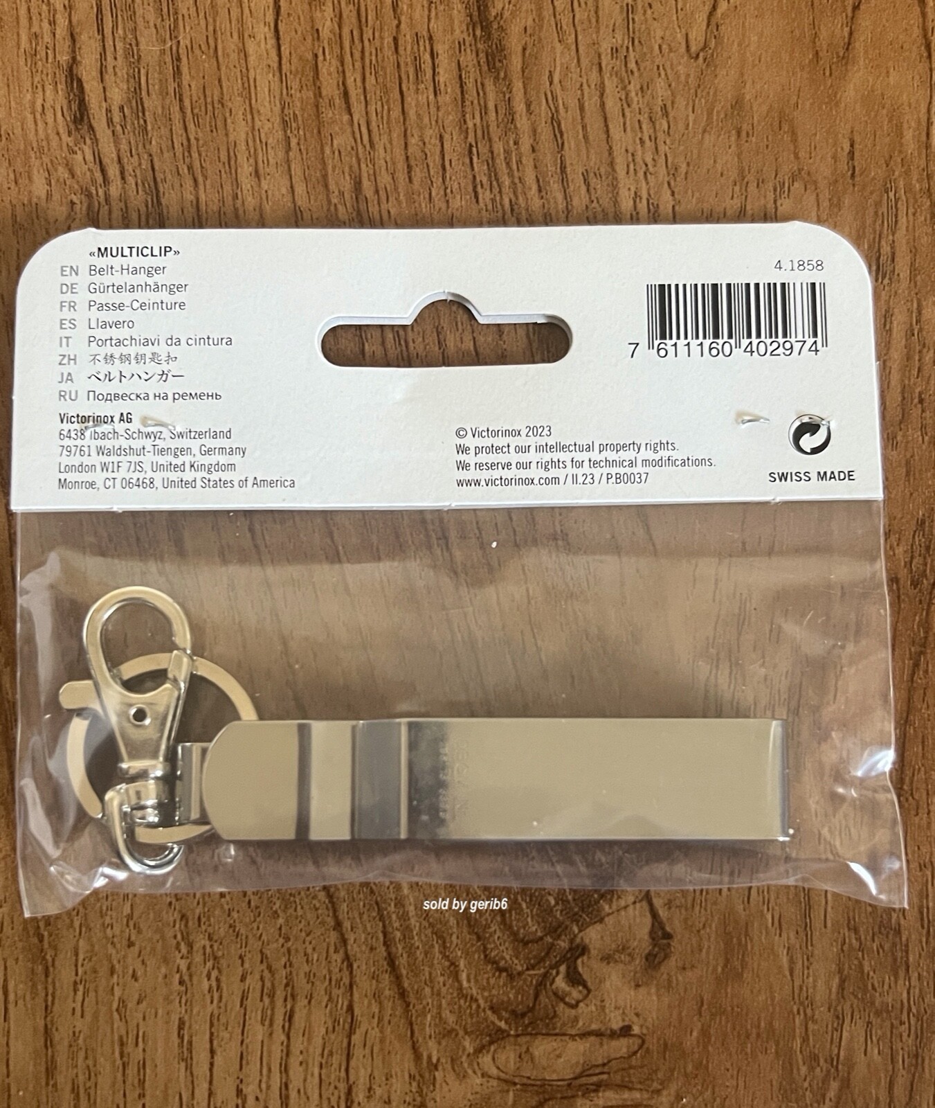 Swiss Army Multiclip Belt Hanger, Victorinox 4.1858 New In Package