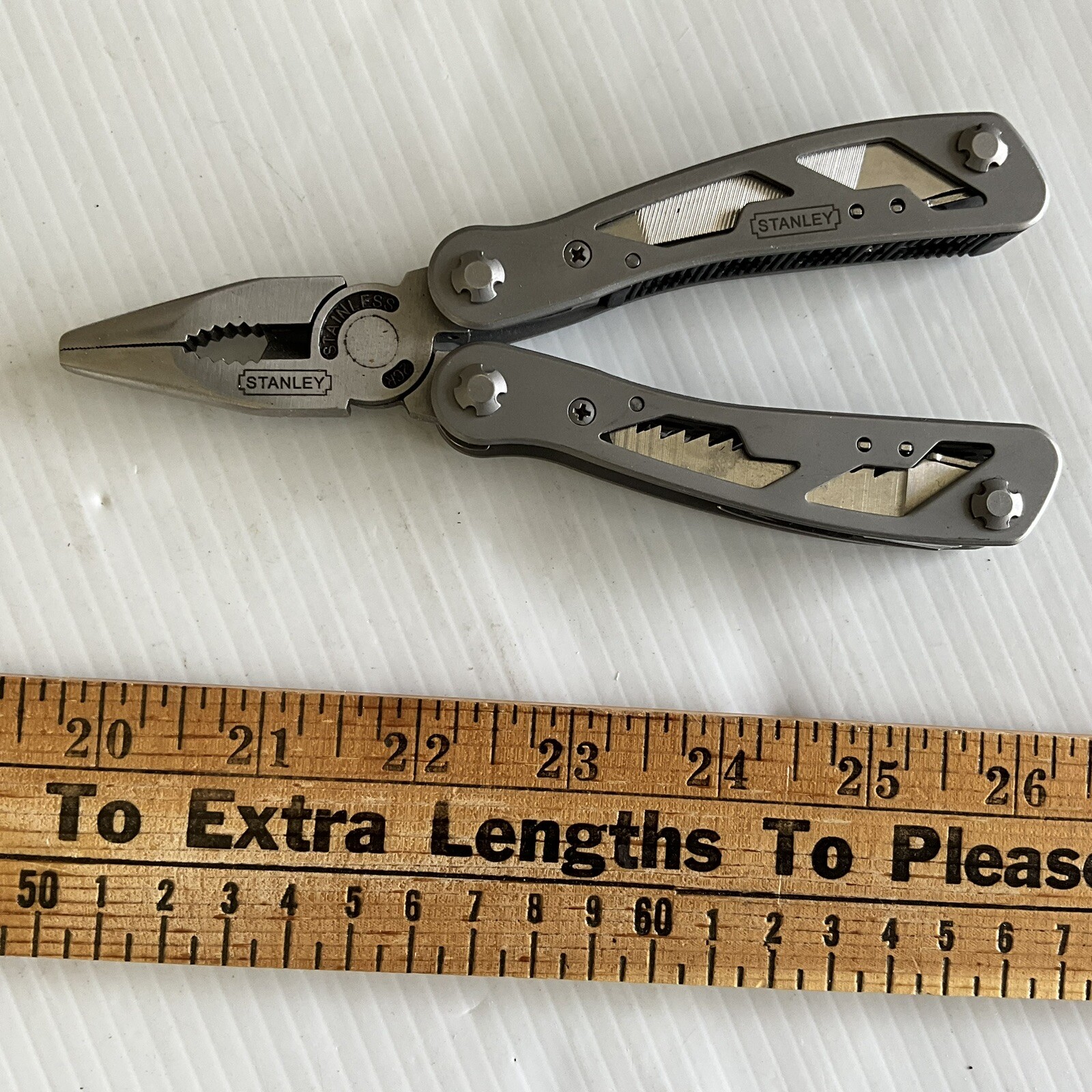 Stanley Stainless 12-in-1 Multi Tool 2CR Pliers Knife Screwdrivers File Survival