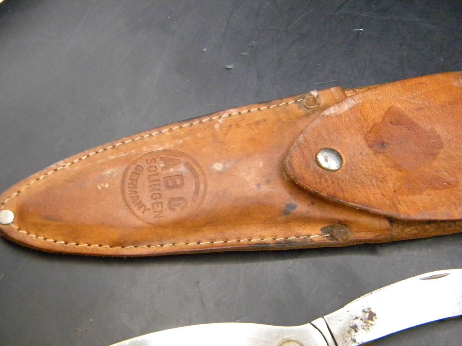 Vtg ABC Solingen Germany Stainless Steel Fishing Multi tool w/ Original Sheath