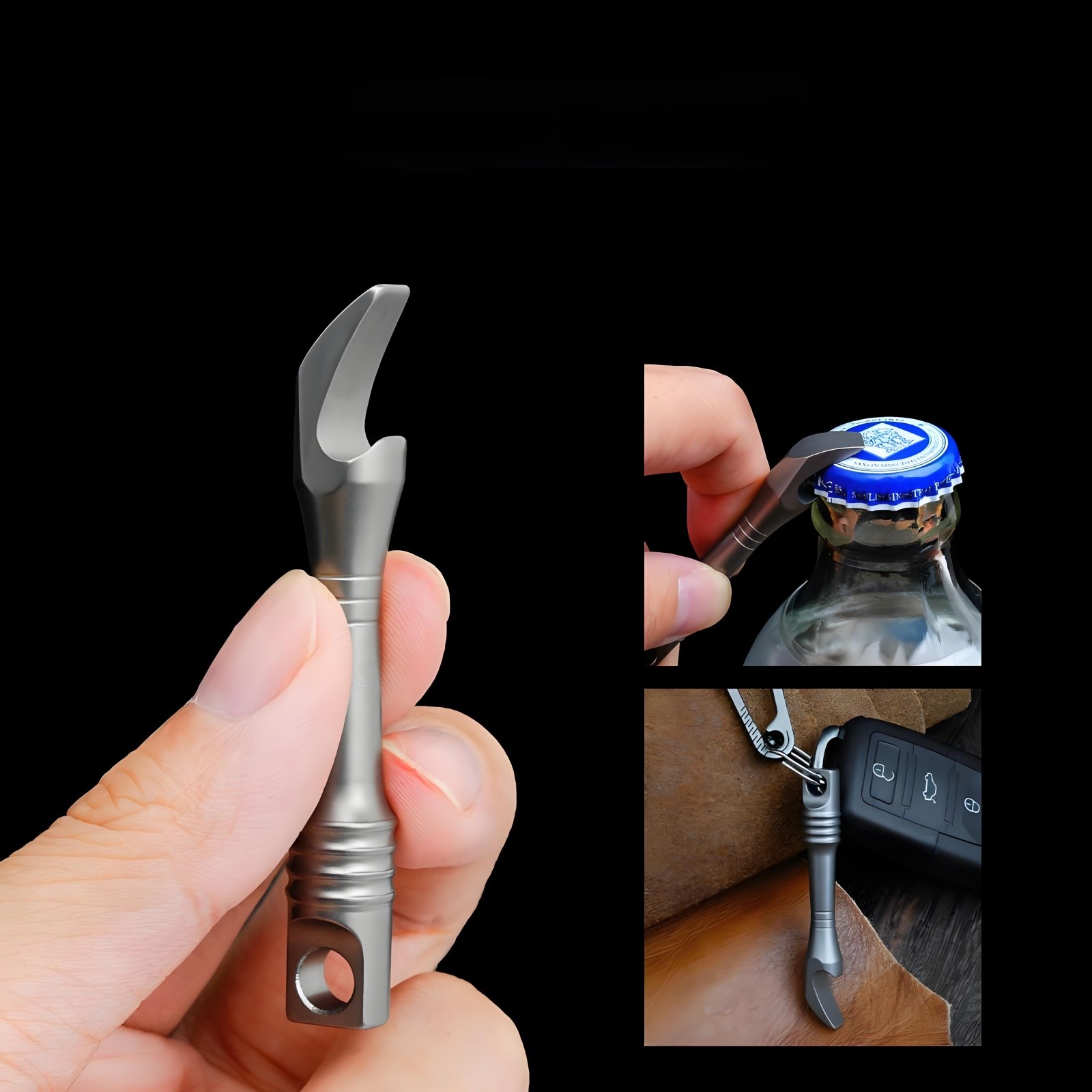 Titanium Alloy EDC Mini Pry Bar Bottle Opener Keychain Tool Lightweight Portable