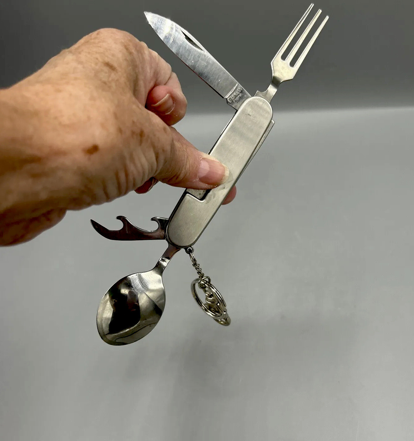 Camping Eating Utensil Set Folding Emergency Cutlery Knife Fork Spoon Kit