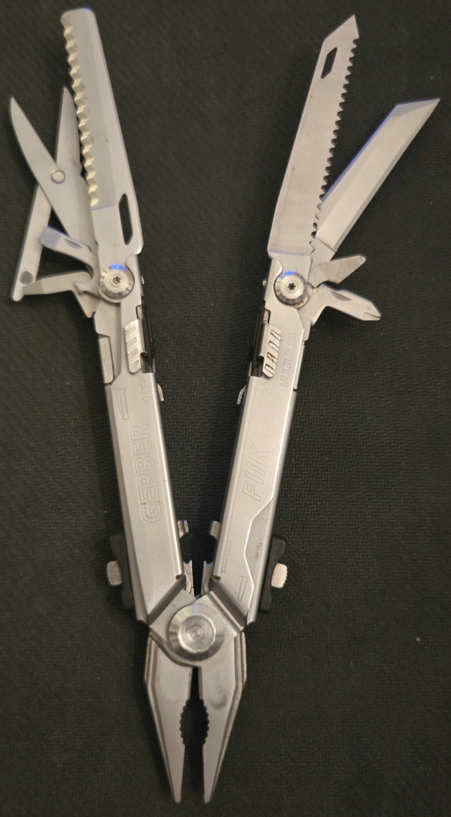 Gerber FLIK Fishrman MultiPlier Multitool With Sheath Good Condition