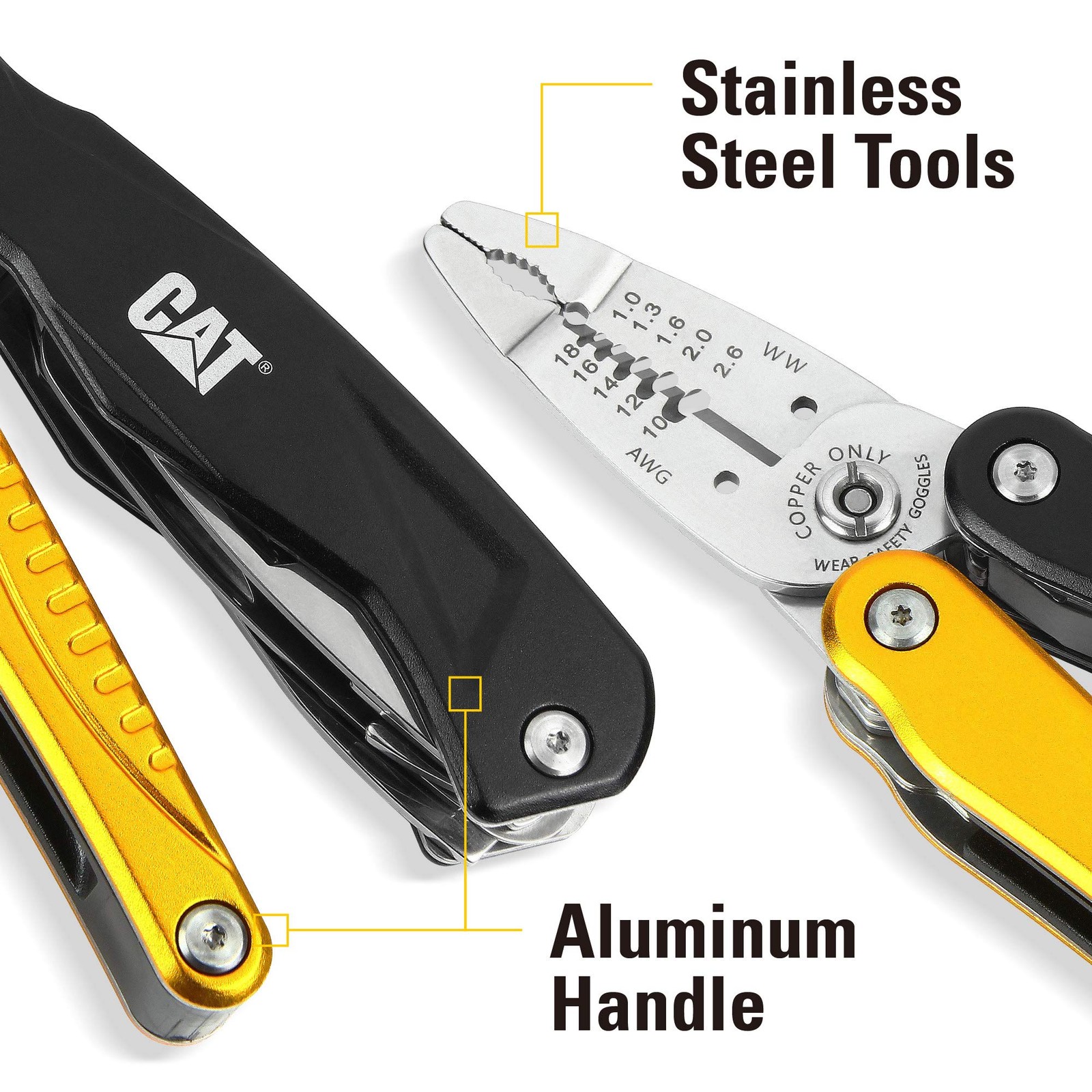 14-in-1 Multitool Pliers, Wire Stripper, Multi Purpose Electricians Pliers, A…