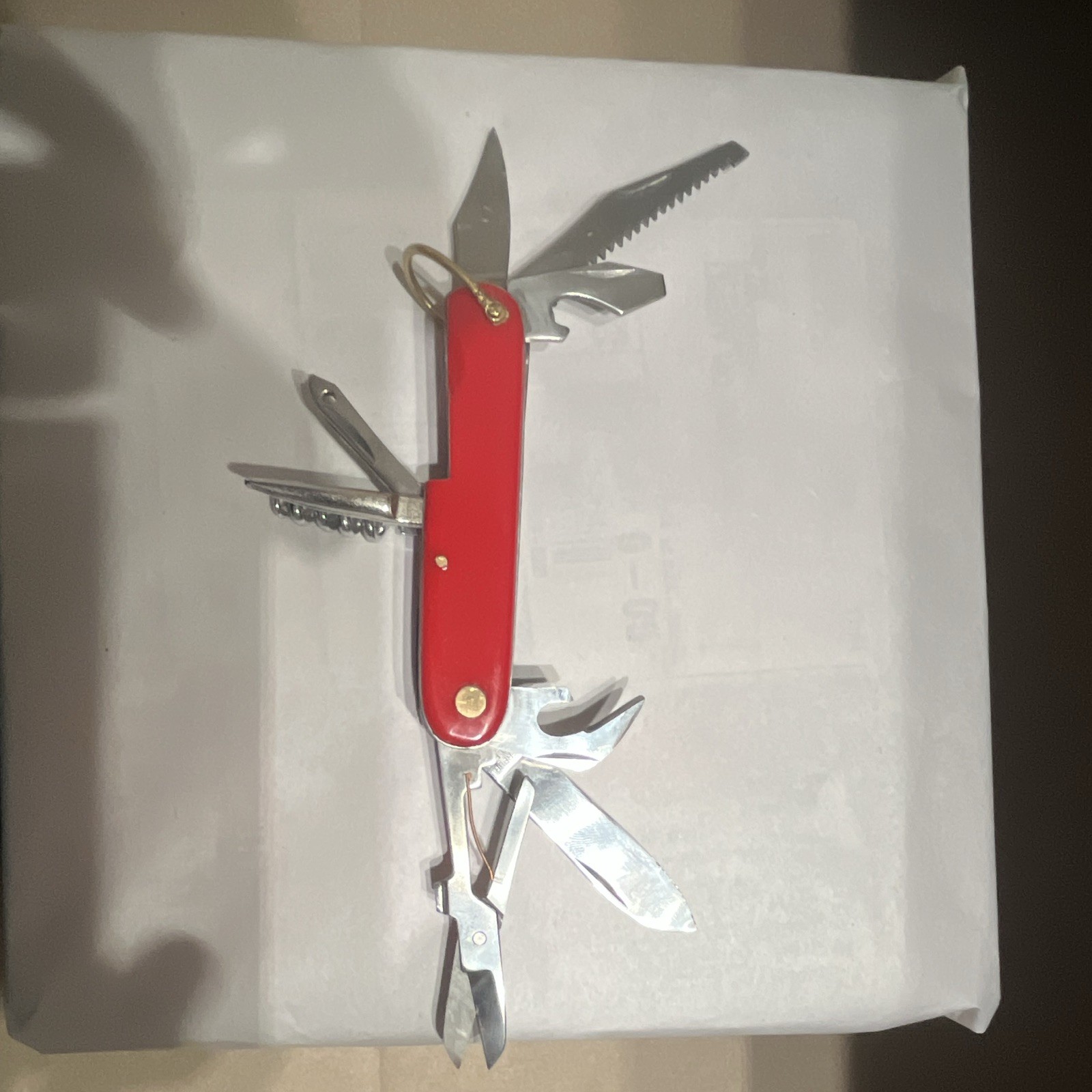 Red Camper 9-in-1 Multi-Tool Pocket Knife 2.75in Part Serrated w/ Scissors