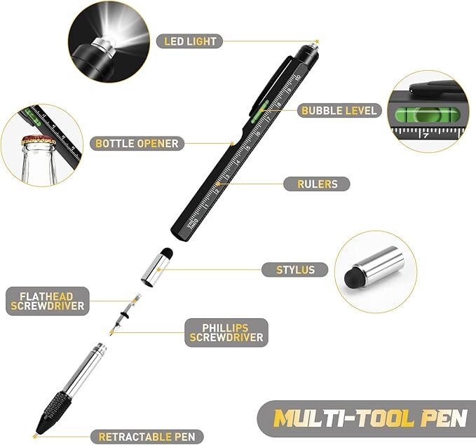 Stocking Stuffers For Men, 9 In 1 Multitool Pen Adults Gifts For Men, 3 Colors