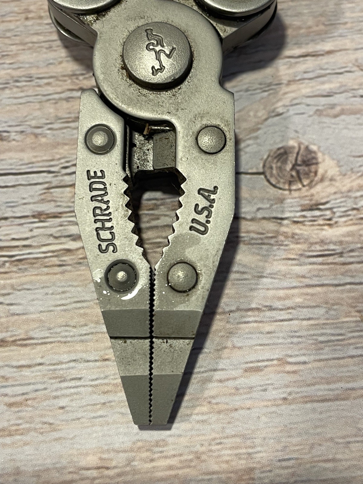 Vintage Schrade Tough Tool ST1 Multi-Tool Pliers Knife w Leather Sheath Nice!