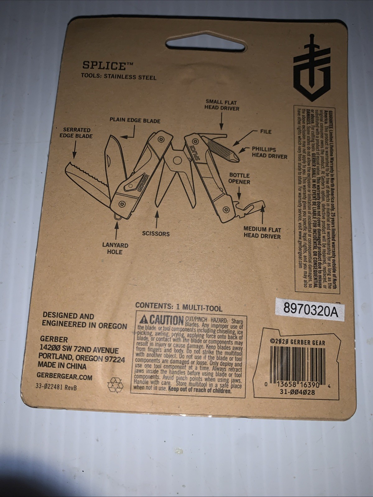 Gerber Splice Multi-Tool 31-004028 8 Tools