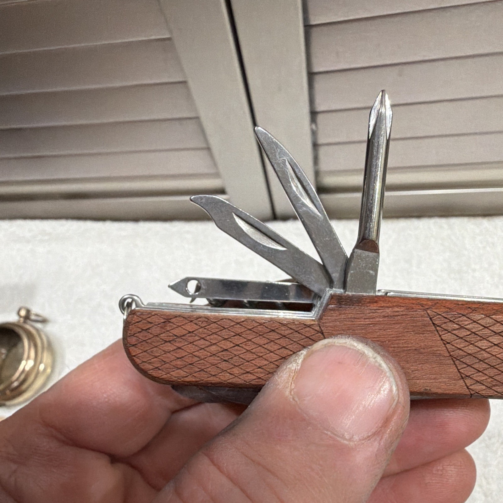 Winchester 11-in-1 Stainless Multi-Tool Pocket Knife Wood Handle Saw Scissors