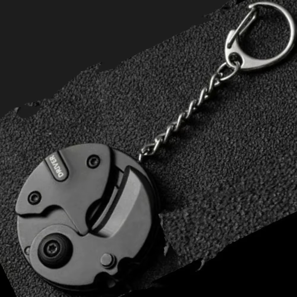 Multifunctional Keychain Screwdriver Hexagon Folding Coin Knife EDC Tool