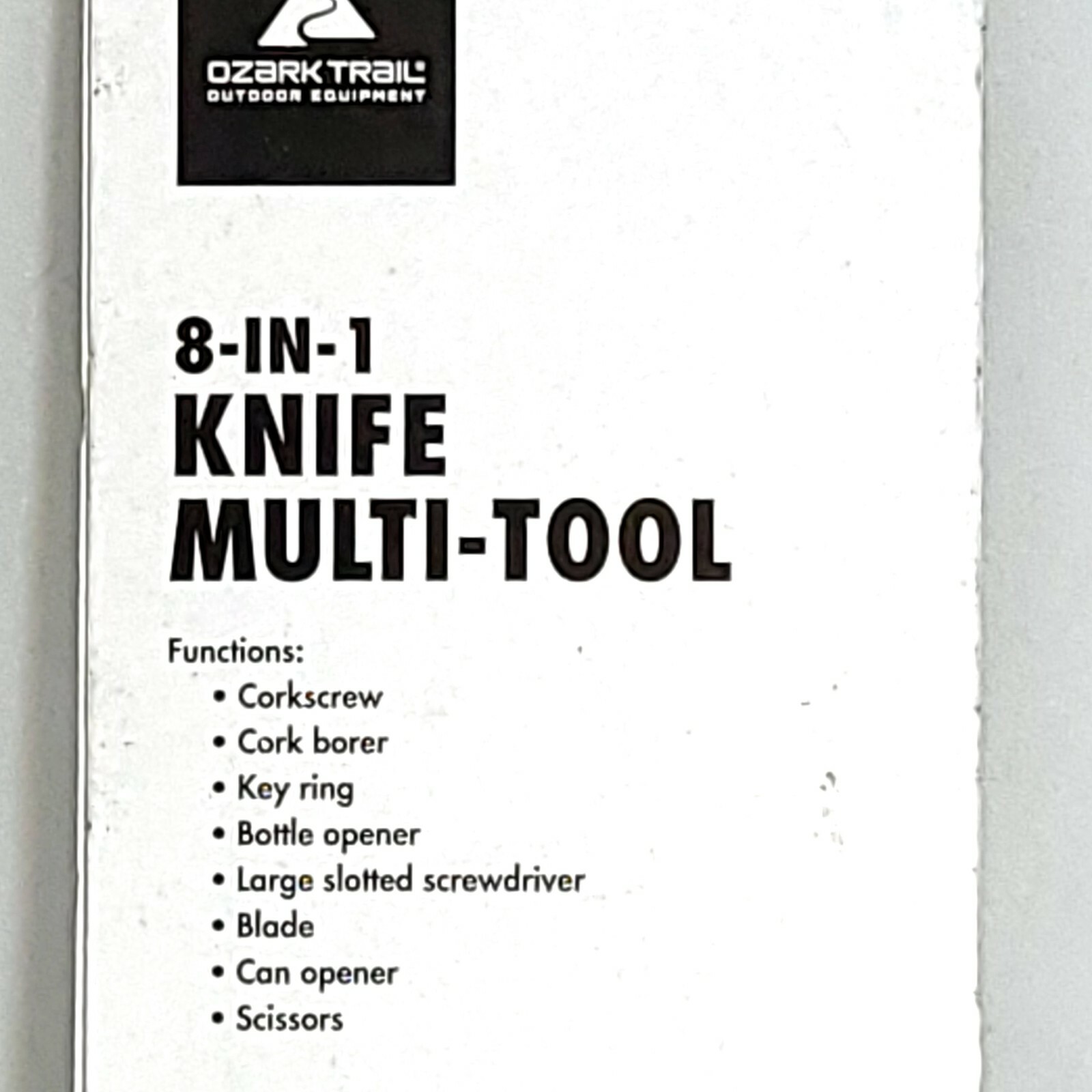 OZARK TRAIL 8 in 1 Knife Multi Tool 5102 Corkscrew Cork Borer Bottle Opener