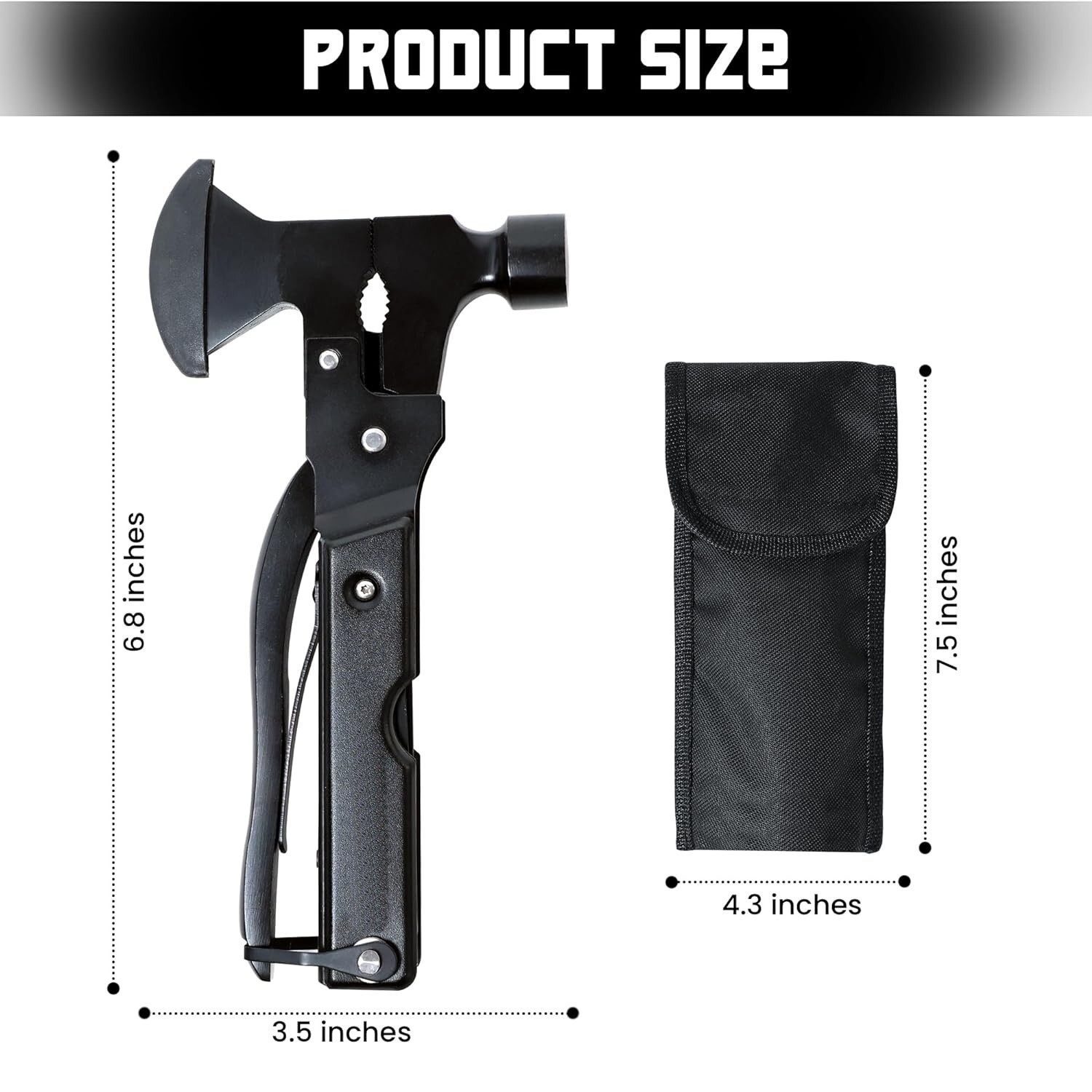 16-IN-1 HATCHET MULTI-TOOL CAMPING AXE KNIFE HAMMER PLIERS GIFTS FOR MEN HIKING