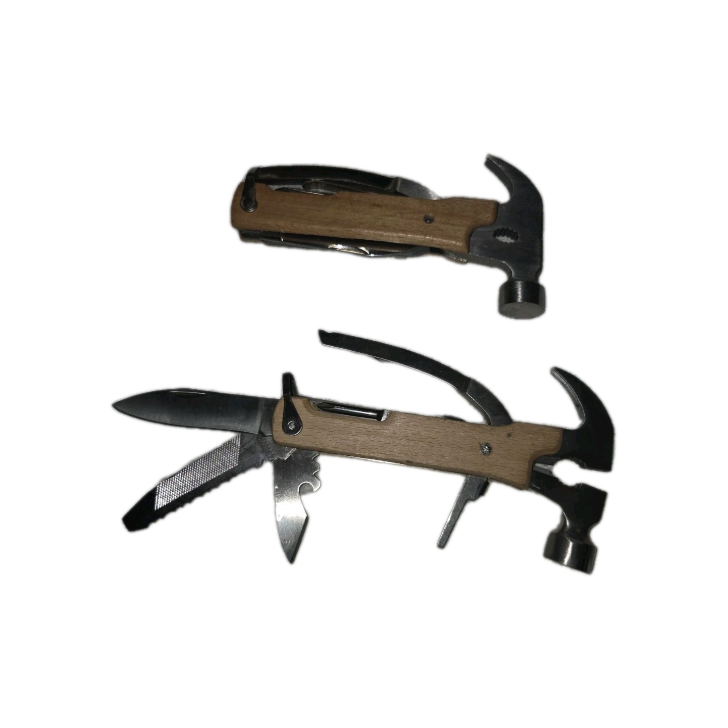 2x Kikkerland 10-in-1 Wood Hammer Multi-Tools