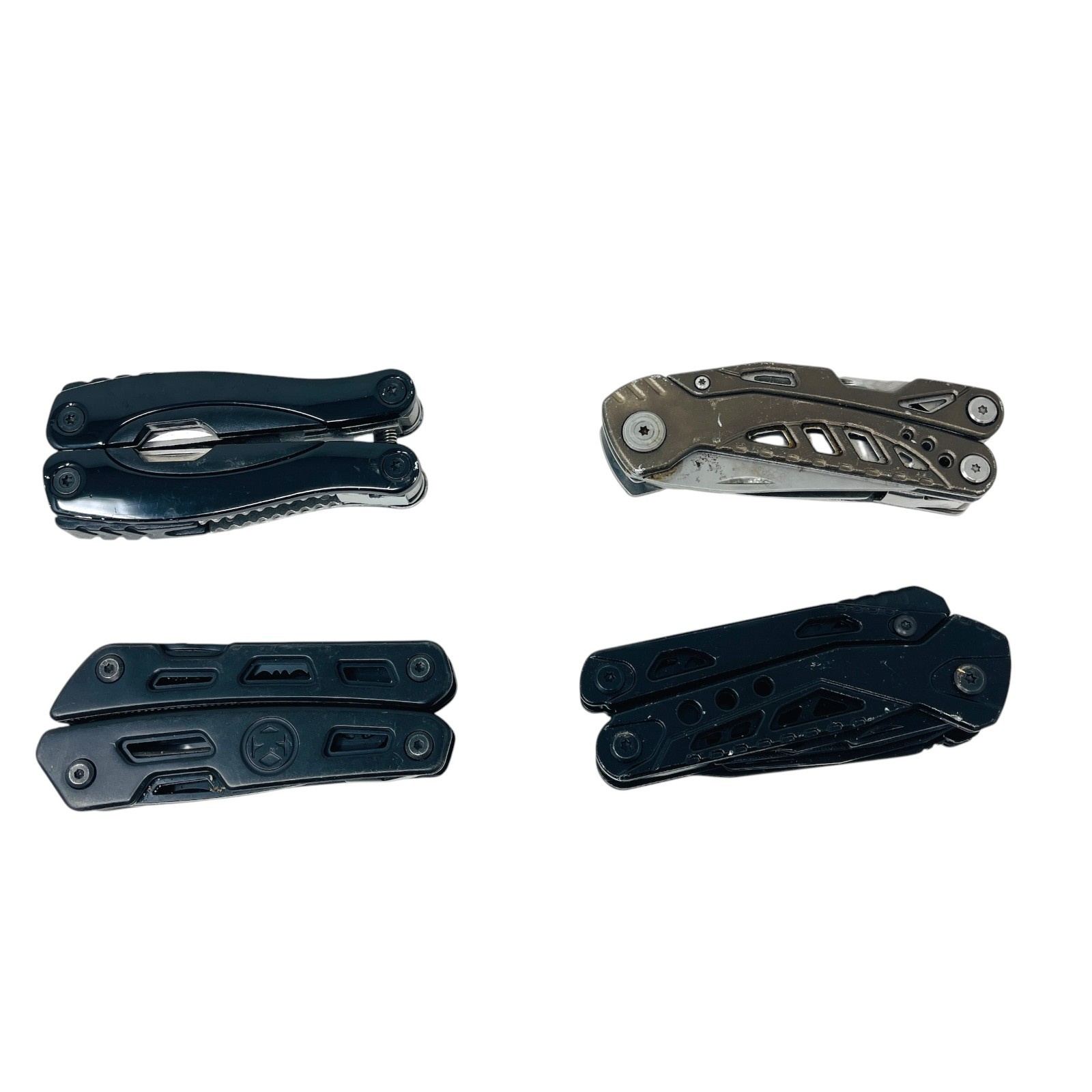 Rush Deer, Unbranded Skeleton Style Folding Pliers EDC S Multi-Tool Lot, 4 Pcs