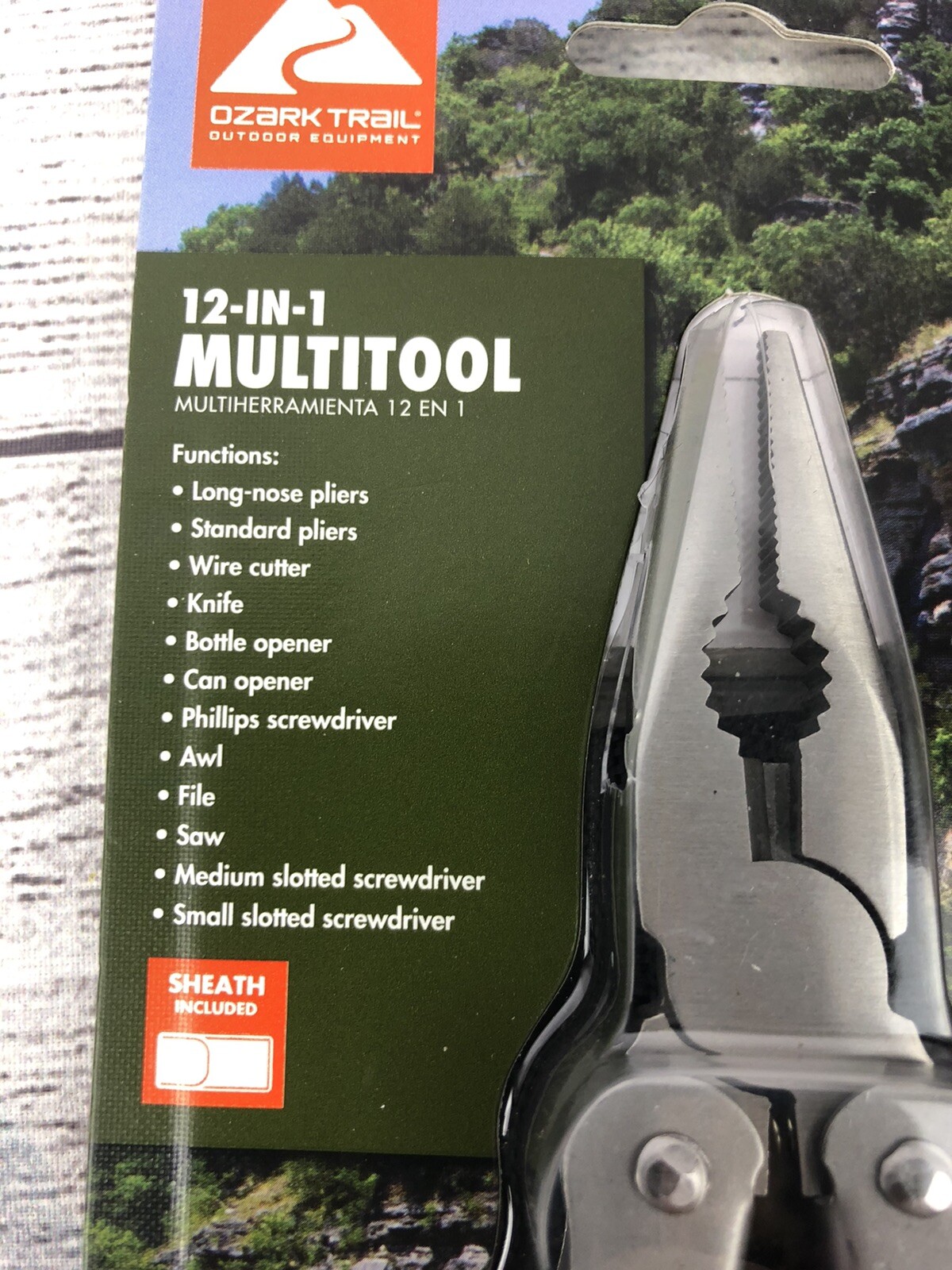 12 in 1 Multitool Ozark Trail Hunting Fishing Hiking Sheath