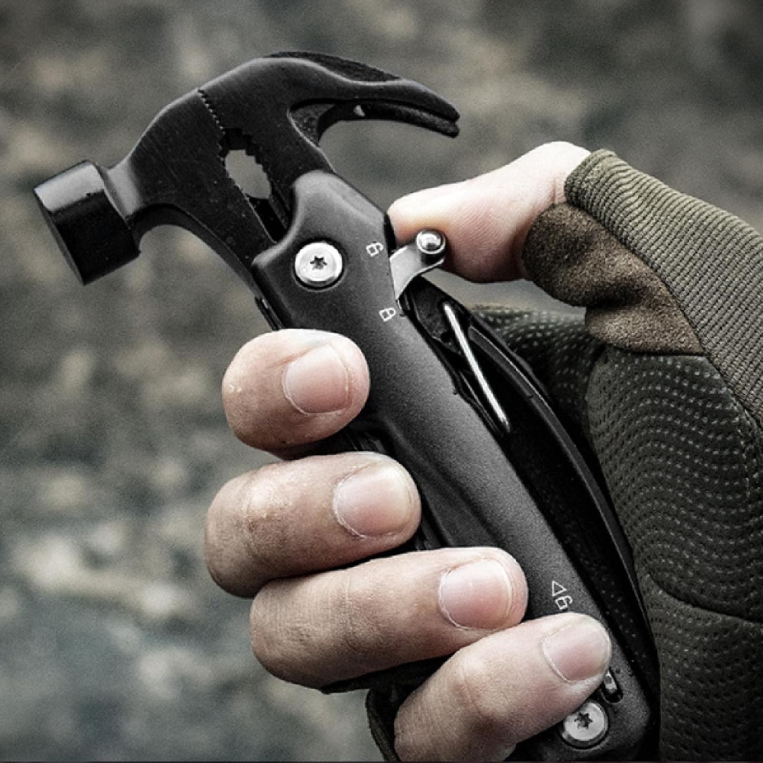 12 in1 Multi-Tool Mini Hammer Outdoor Camping Gear Survival Tool Gift for Men