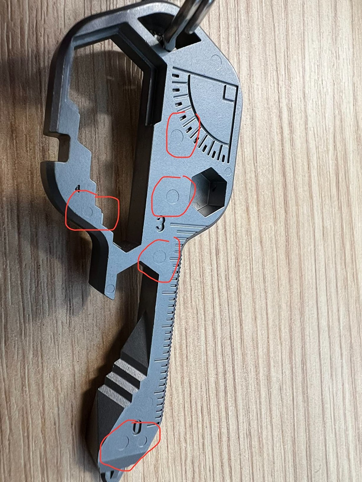 Versatile Keychain Multitool: 16+ Functions in Compact Design for EDC Travel