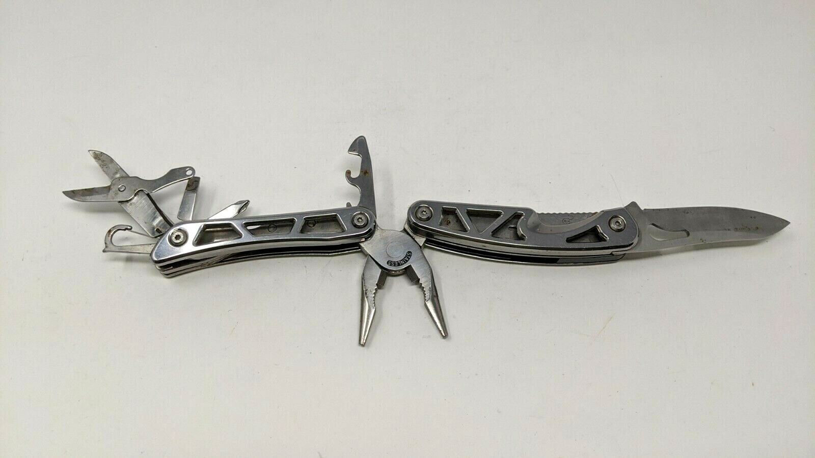 Appalachian Trail 10 In 1 Stainless Steel Multi Tool LED Work LIght & Carabiner