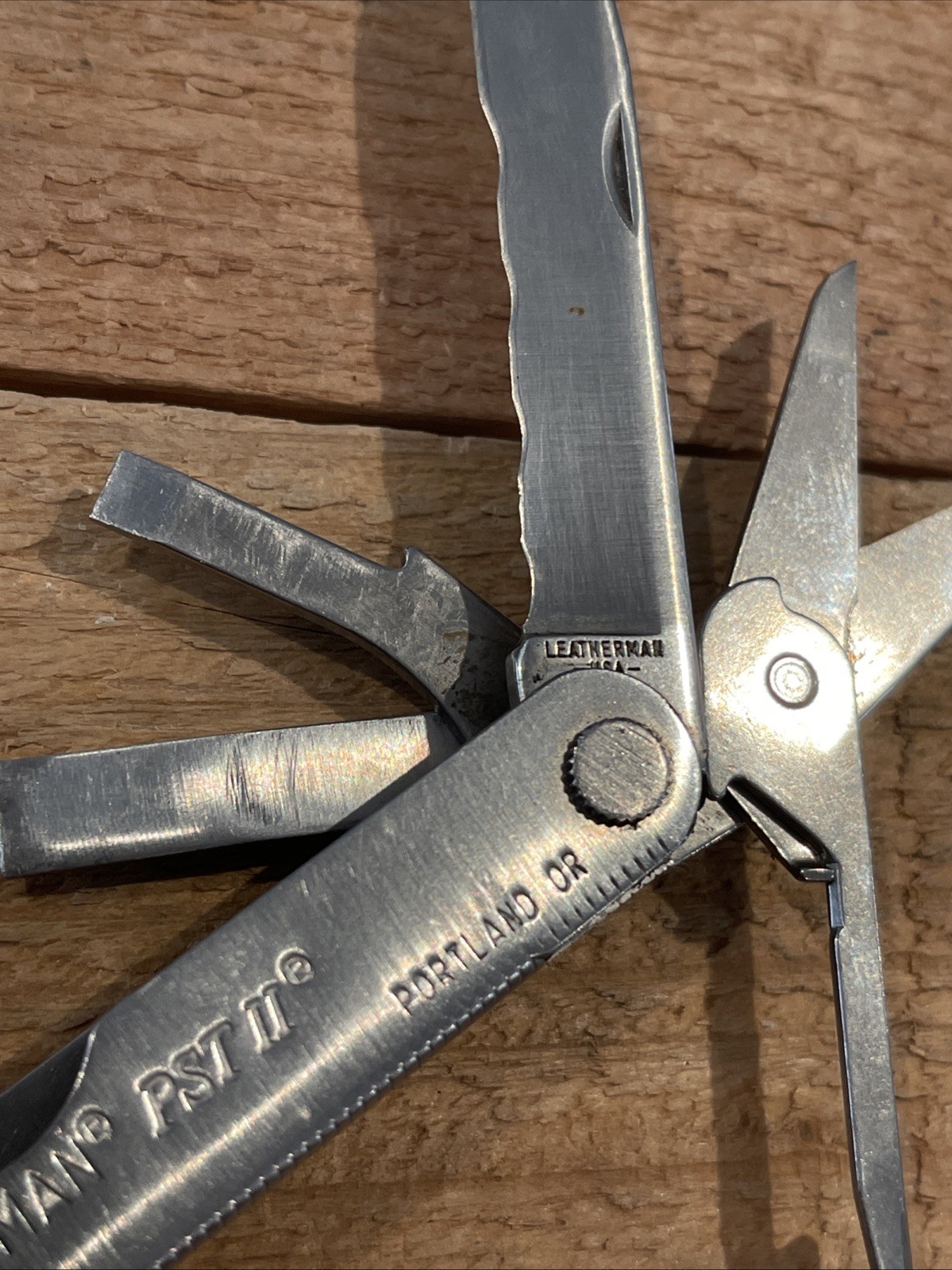 Vintage Leatherman USA PST II Nice Used Condition Scissors Knife File Phillips ￼